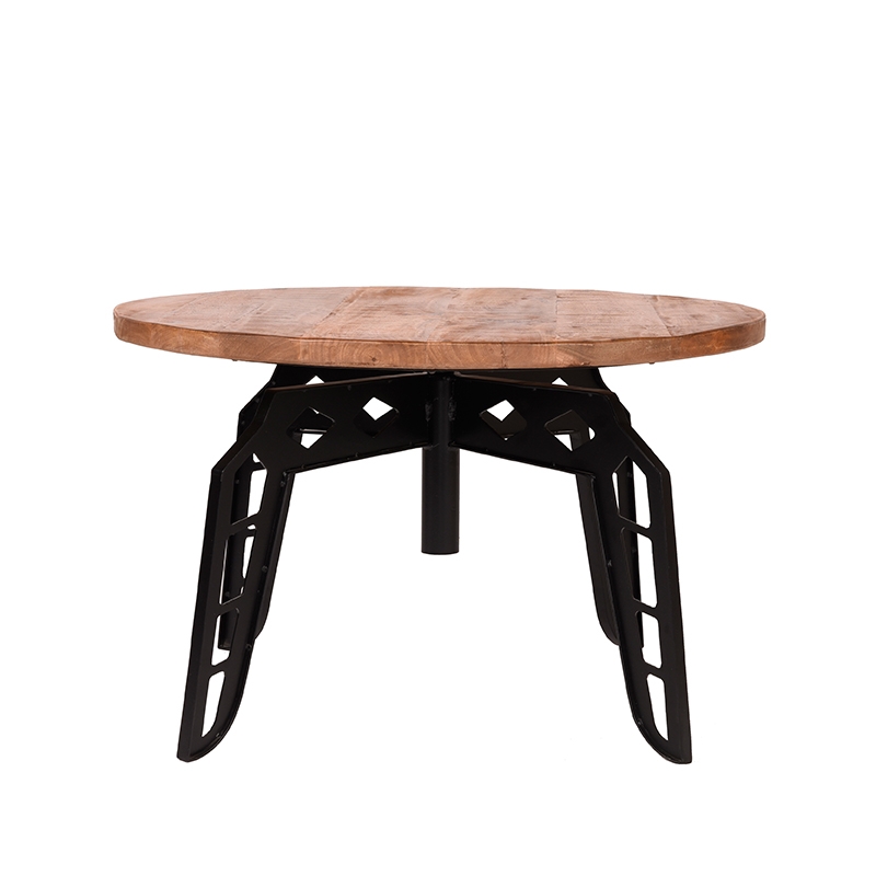 LABEL51 Salontafel Pebble - Rough - Mangohout - 80 cm - Rond - Afbeelding 5