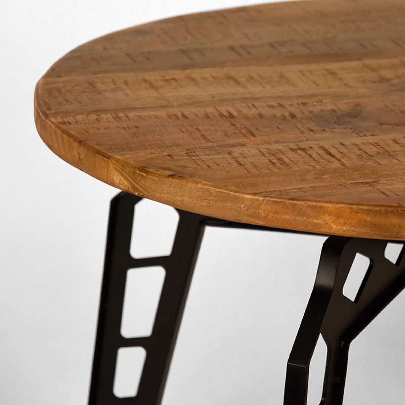 LABEL51 Salontafel Pebble - Rough - Mangohout - 80 cm - Rond - Afbeelding 6