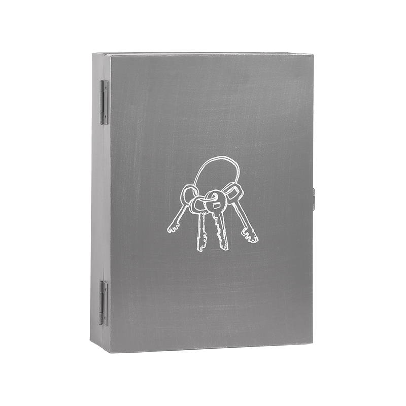 LABEL51 Wanddecoratie Sleutelkastje - Antiek Grijs - Metaal - One Size