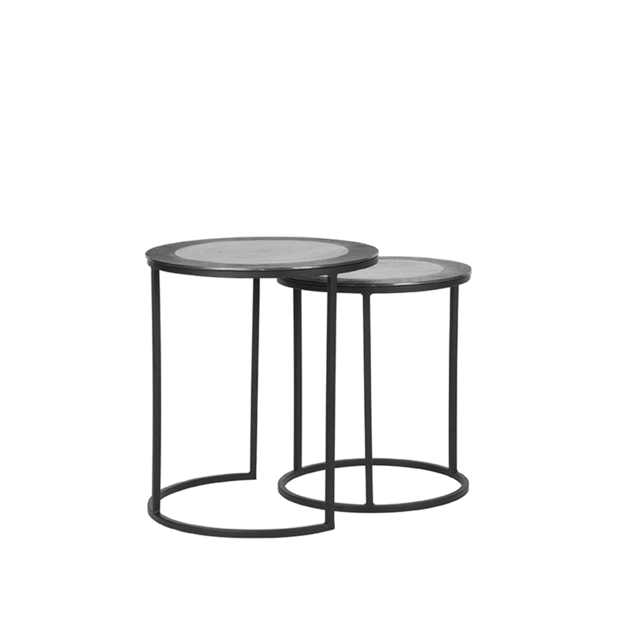 LABEL51 Salontafel Set Pair - Antiek Ash - Metaal - 40 cm Set Pair