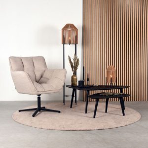 LABEL51 Salontafel Rock - Zwart - Mangohout - 110 cm