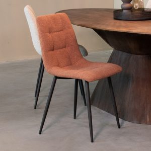 LABEL51 Eetkamerstoel Juul - Terra - - Zwart Metalen Frame