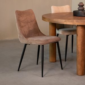 LABEL51 Eetkamerstoel Riv - Clay - Cato - Zwart Metalen Frame