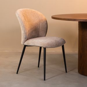 LABEL51 Eetkamerstoel Vino - Clay - Elite - Zwart Metalen Frame