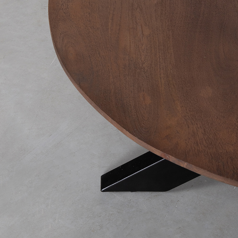 LABEL51 Salontafel Otis - Espresso - Mangohout - 80 cm - Rond - Afbeelding 4
