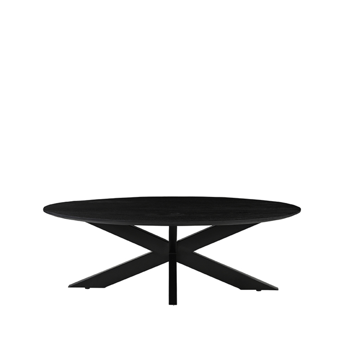 LABEL51 Salontafel James - Zwart - Mangohout - 130 cm - Ovaal James