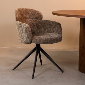 LABEL51 Eetkamerstoel Levi - Hunter - Elite - Zwart Metalen Frame