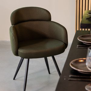 LABEL51 Eetkamerstoel Dinner - Hunter - Breathe - Zwart Metalen Frame