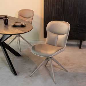 LABEL51 Eetkamerstoel Thorben - Forest - - Taupe Metalen Frame