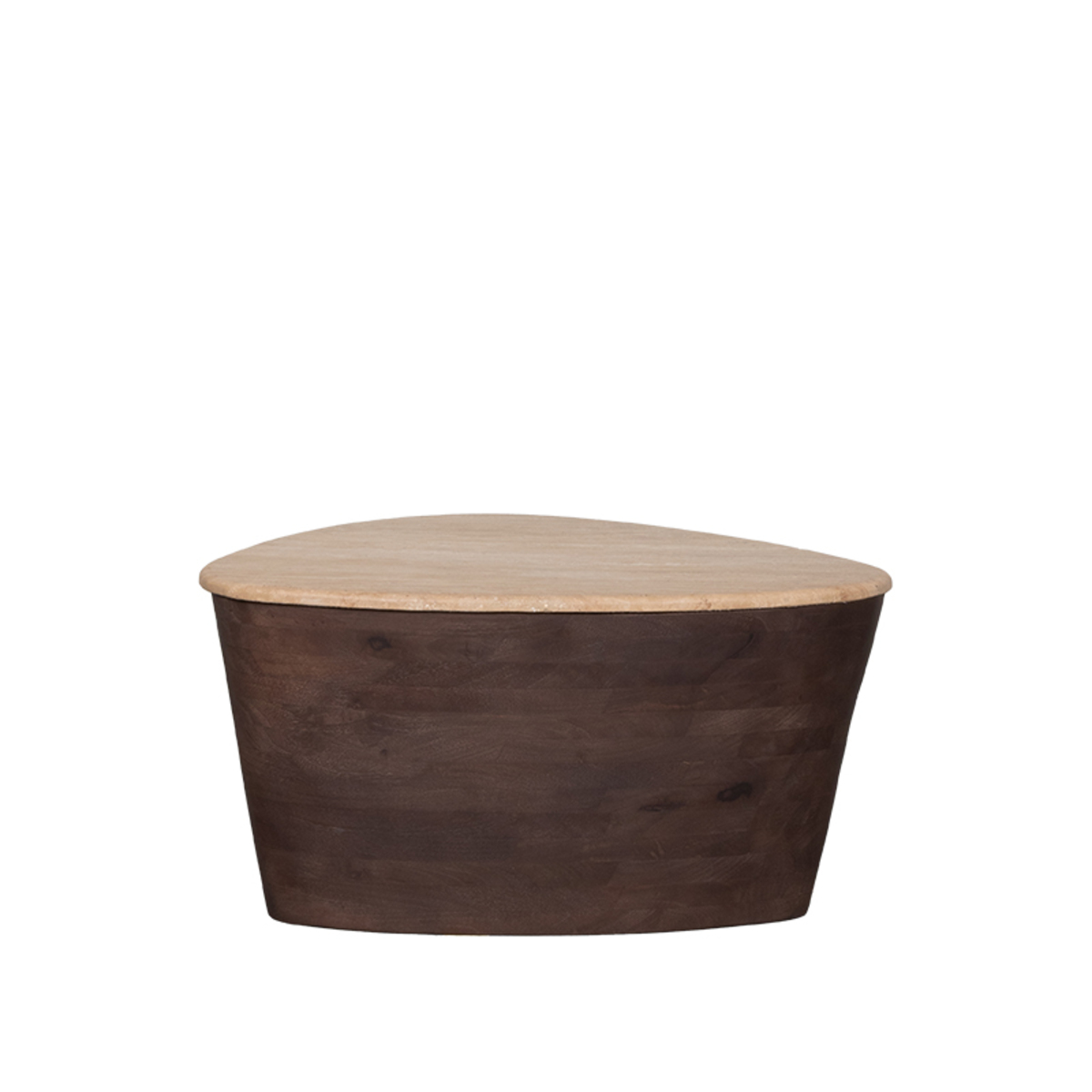 LABEL51 Salontafel Ravi - Espresso - Travertin - 70 cm Ravi