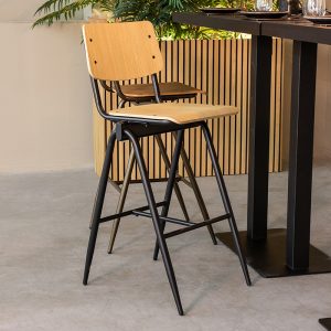 LABEL51 Barkruk Solid - Naturel - - Hoog