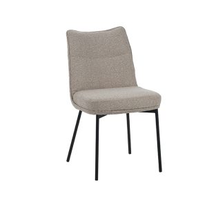 LABEL51 Eetkamerstoel Lennon - Naturel - - Zwart Metalen Frame