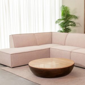 LABEL51 Salontafel Bowl - Espresso - Travertin - 90 cm - Rond