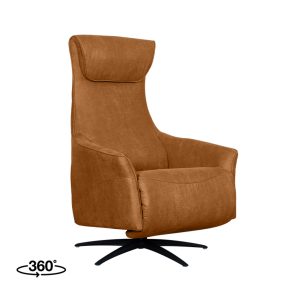 LABEL51 Fauteuil Lund - Cognac - - 2-Motorig - Met Massagefunctie