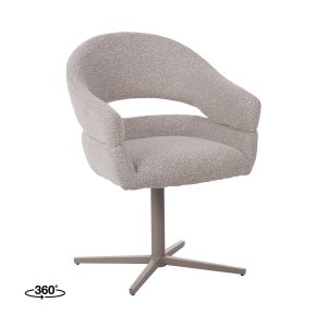 LABEL51 Eetkamerstoel Donna - Naturel - - Taupe Metalen Frame