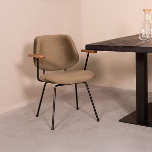 LABEL51 Eetkamerstoel Gastron - Hunter - - Zwart Metalen Frame