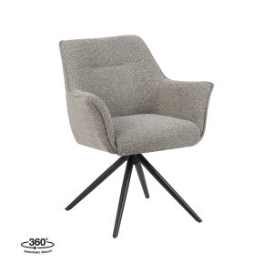 LABEL51 Eetkamerstoel Kimora - Mushroom - - Zwart Metalen Frame