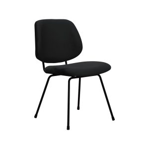 LABEL51 Eetkamerstoel Bello - Zwart - Fluweel - Zwart Metalen Frame