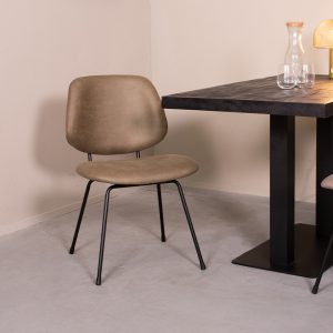 LABEL51 Eetkamerstoel Bello - Moss - - Zwart Metalen Frame