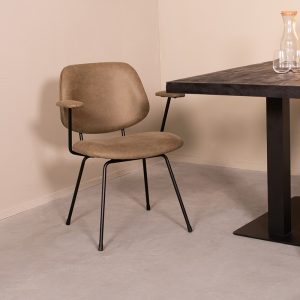 LABEL51 Eetkamerstoel Rivano - Moss - - Zwart Metalen Frame