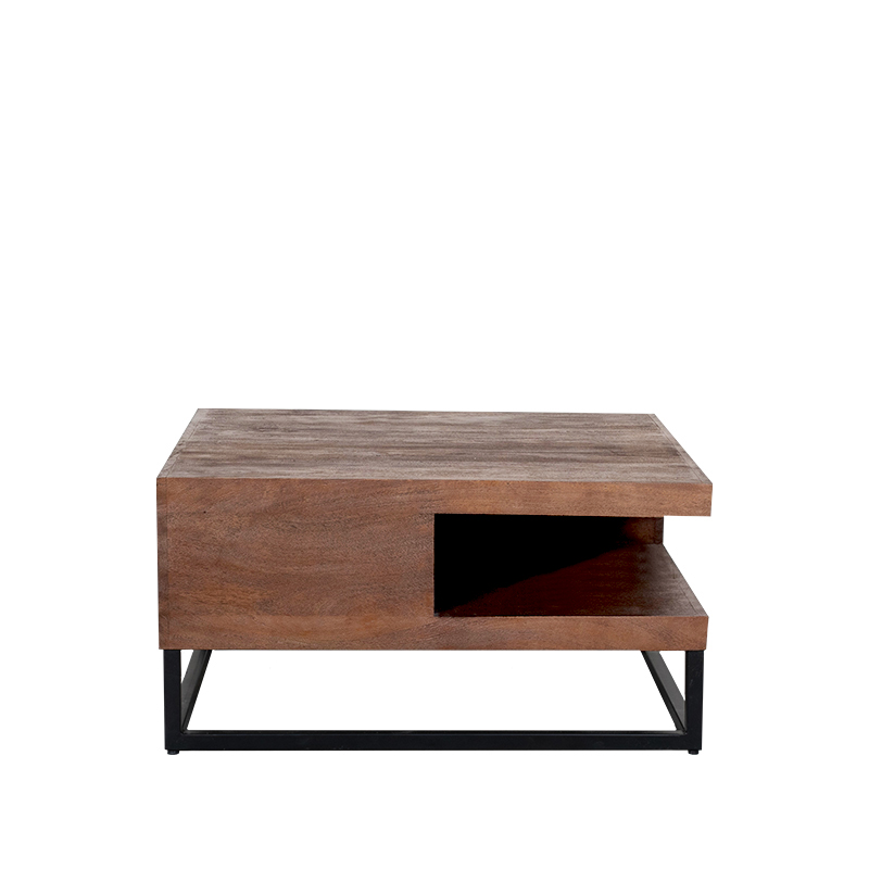 LABEL51 Salontafel Cube - Nature Smooth - Mangohout - 80 cm Cube