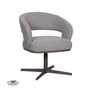 LABEL51 Eetkamerstoel Monaco - Mushroom - Royal Boucle - Brons Metalen Frame