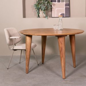 LABEL51 Eetkamertafel Fly - Nature Smooth - Mangohout - 120 cm - Rond