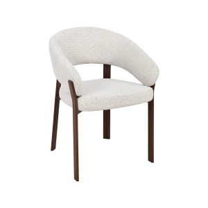 LABEL51 Eetkamerstoel Sato - Naturel - Prestige - Walnoot Houten Frame