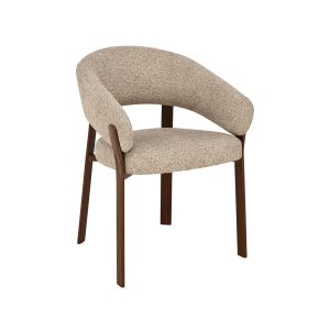 LABEL51 Eetkamerstoel Sato - Beige - Prestige - Walnoot Houten Frame