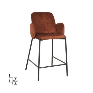 LABEL51 Barkruk Jari - Rust - Velours - Laag