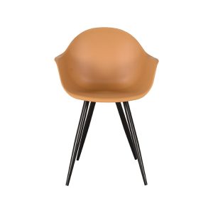 LABEL51 Eetkamerstoel Luca - Oker - PP - Zwart Metalen Frame