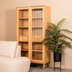 LABEL51 Vitrinekast Jule - Naturel - Eiken - One Size