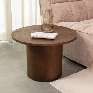 LABEL51 Salontafel Oliva - Walnoot - Eiken - 60 cm - Rond