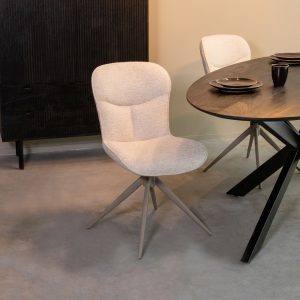 LABEL51 Eetkamerstoel Thorben - Naturel - Canyon - Taupe Metalen Frame