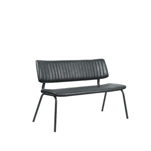 LABEL51 Eetkamerbank Gusto - Zwart - Kunstleder - 120 cm