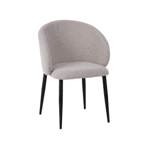 LABEL51 Eetkamerstoel Yuki - Naturel - Royal Boucle - Taupe Metalen Frame