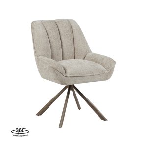 LABEL51 Eetkamerstoel Reims - Naturel - Haga - Brons Metalen Frame