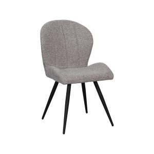 LABEL51 Eetkamerstoel Sil - Mushroom - Royal Boucle - Zwart Metalen Frame