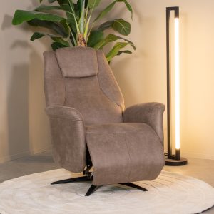 LABEL51 Fauteuil Stockholm - Taupe - Micro Suede - 1-Motorig