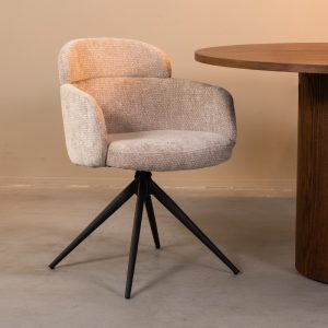 LABEL51 Eetkamerstoel Levi - Clay - Elite - Zwart Metalen Frame