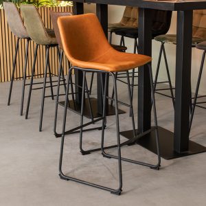 LABEL51 Barkruk Risto - Cognac - Kunstleder - Hoog