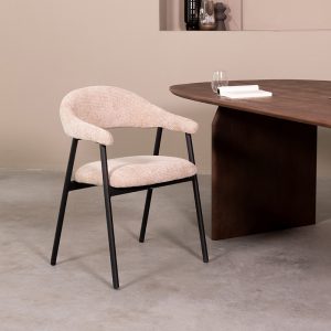 LABEL51 Eetkamerstoel Amaze - Clay - Elite - Zwart Metalen Frame