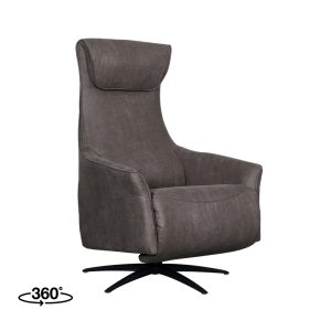 LABEL51 Fauteuil Lund - Antraciet - Micro Suede - 2-Motorig - Met Massagefunctie