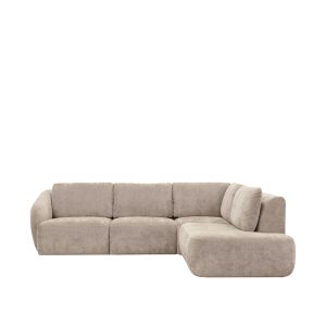 LABEL51 Hoekbank Matteo - Naturel - Velours - Rechts Voorstaand