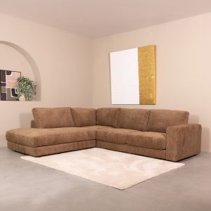 LABEL51 Hoekbank Valero - Retro Taupe - Chenille - Links Voorstaand
