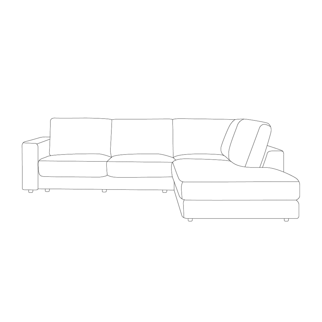 LABEL51 Hoekbank Valero - Crown Natural 02 - Geweven - Hoekbank Rechts