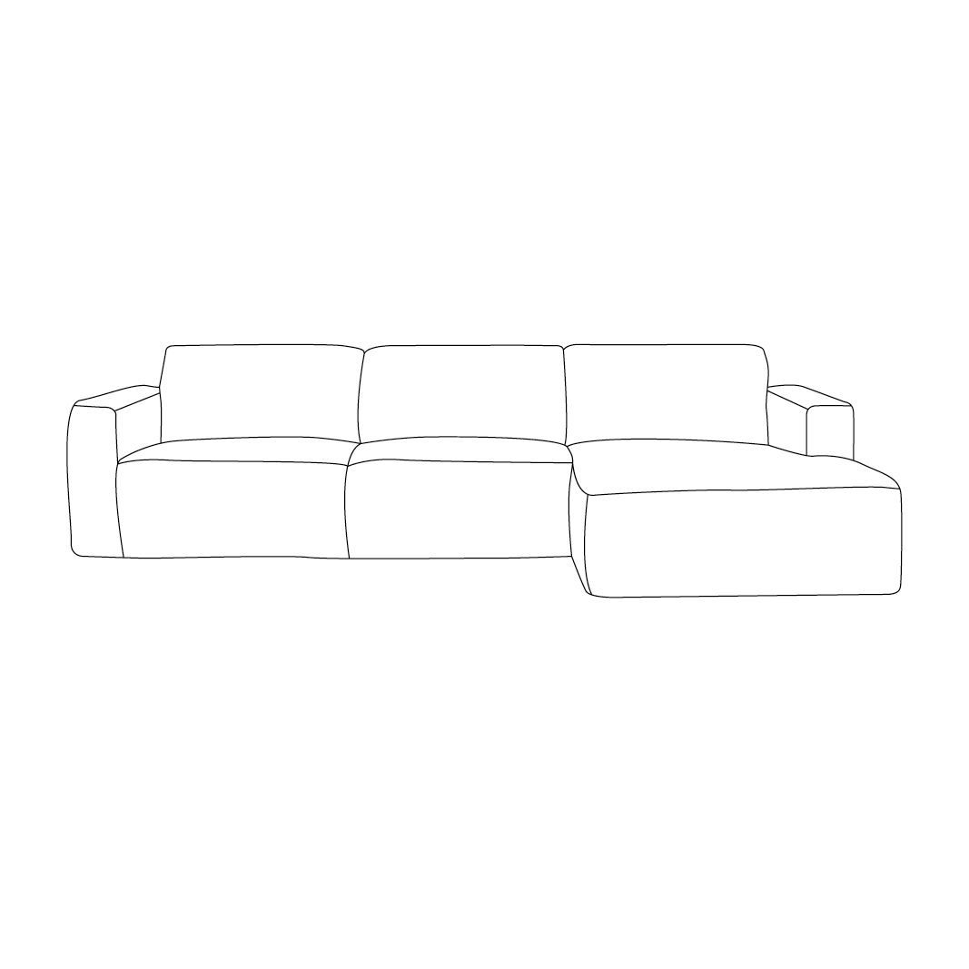 LABEL51 Hoekbank Kay - Cremona Taupe 24 - Chenille - Loungebank Rechts