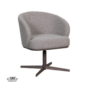 LABEL51 Eetkamerstoel Cannes - Mushroom - Boucle - Brons Metalen Frame