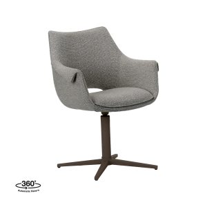 LABEL51 Eetkamerstoel Nozomi - Mushroom - Royal Boucle - Brons Metalen Frame