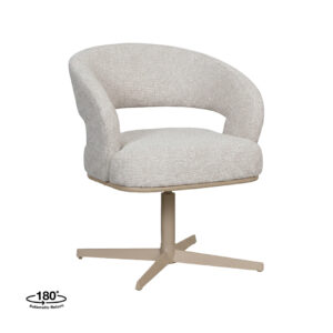 LABEL51 Eetkamerstoel Monaco - Naturel - Boucle - Taupe Metalen Frame